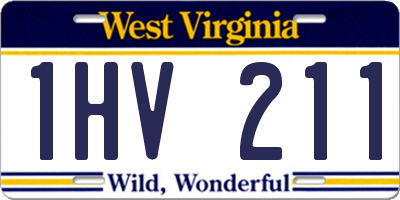 WV license plate 1HV211