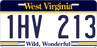 WV license plate 1HV213