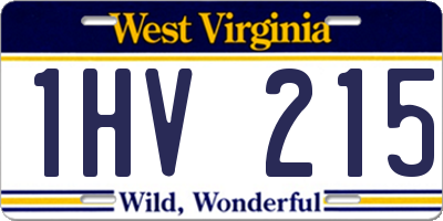 WV license plate 1HV215