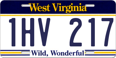 WV license plate 1HV217