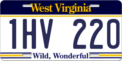 WV license plate 1HV220