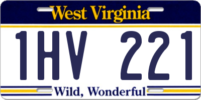 WV license plate 1HV221