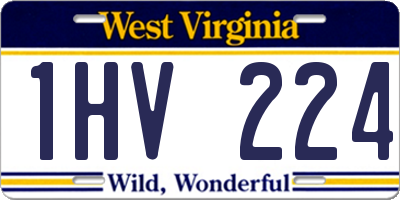 WV license plate 1HV224