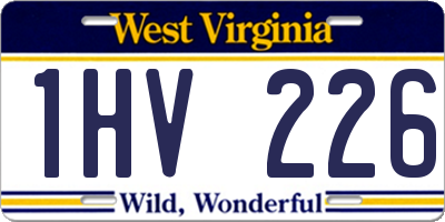 WV license plate 1HV226