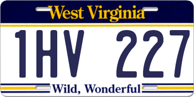 WV license plate 1HV227