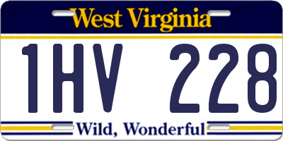 WV license plate 1HV228