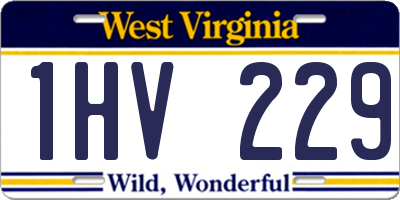 WV license plate 1HV229