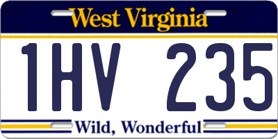 WV license plate 1HV235