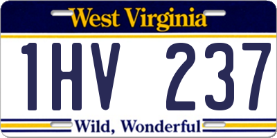 WV license plate 1HV237