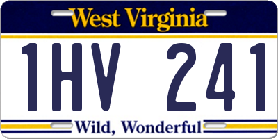 WV license plate 1HV241