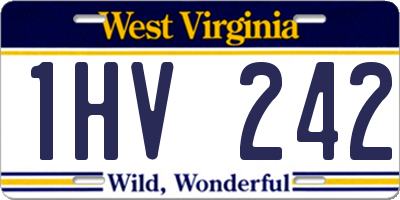 WV license plate 1HV242