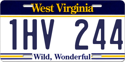 WV license plate 1HV244
