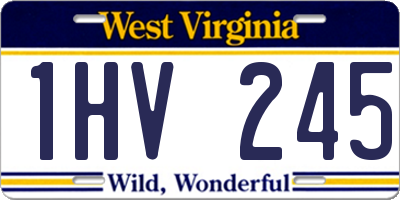 WV license plate 1HV245