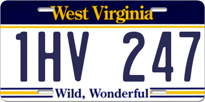 WV license plate 1HV247