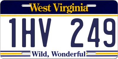 WV license plate 1HV249