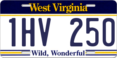 WV license plate 1HV250