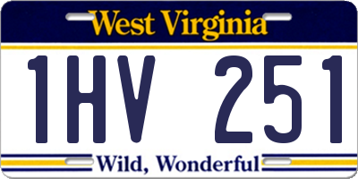 WV license plate 1HV251
