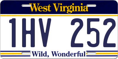WV license plate 1HV252