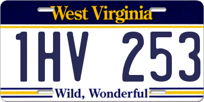 WV license plate 1HV253