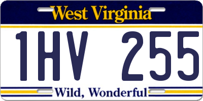 WV license plate 1HV255