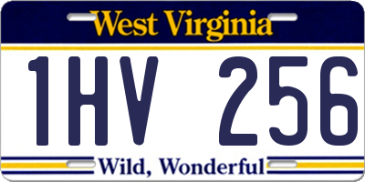WV license plate 1HV256