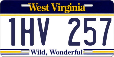 WV license plate 1HV257