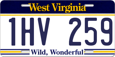WV license plate 1HV259
