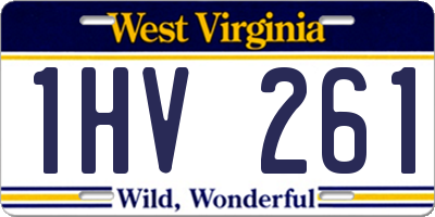 WV license plate 1HV261