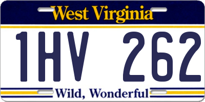 WV license plate 1HV262