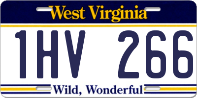 WV license plate 1HV266