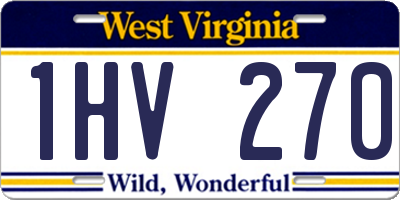 WV license plate 1HV270