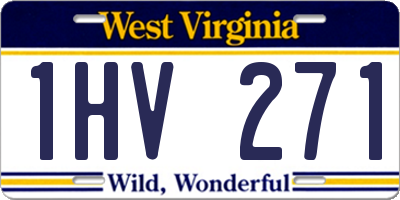 WV license plate 1HV271