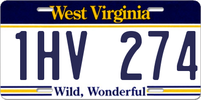 WV license plate 1HV274