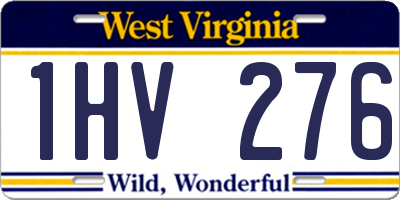 WV license plate 1HV276