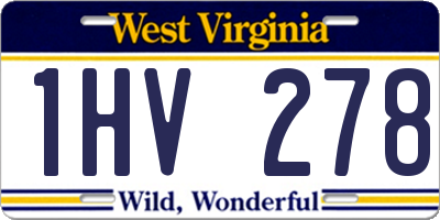 WV license plate 1HV278