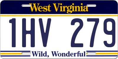 WV license plate 1HV279