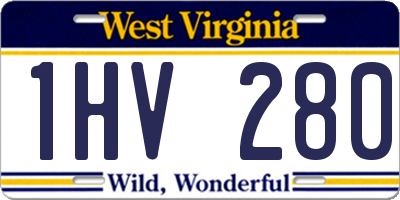 WV license plate 1HV280