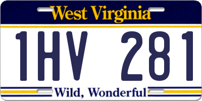 WV license plate 1HV281