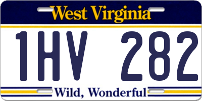 WV license plate 1HV282