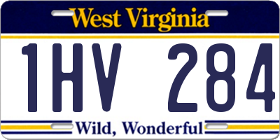 WV license plate 1HV284