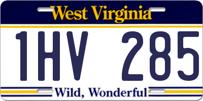 WV license plate 1HV285