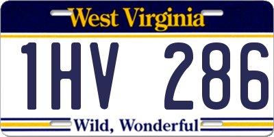 WV license plate 1HV286