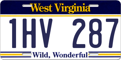 WV license plate 1HV287