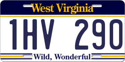 WV license plate 1HV290