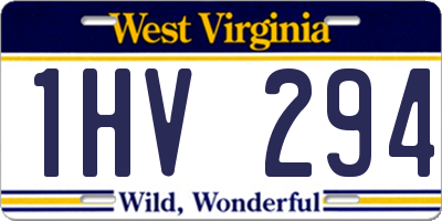 WV license plate 1HV294