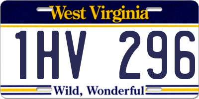 WV license plate 1HV296