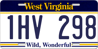 WV license plate 1HV298