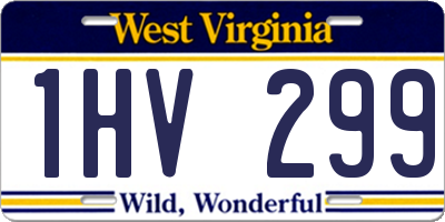 WV license plate 1HV299