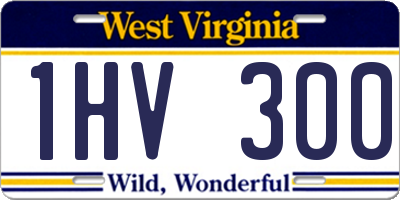 WV license plate 1HV300