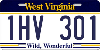 WV license plate 1HV301